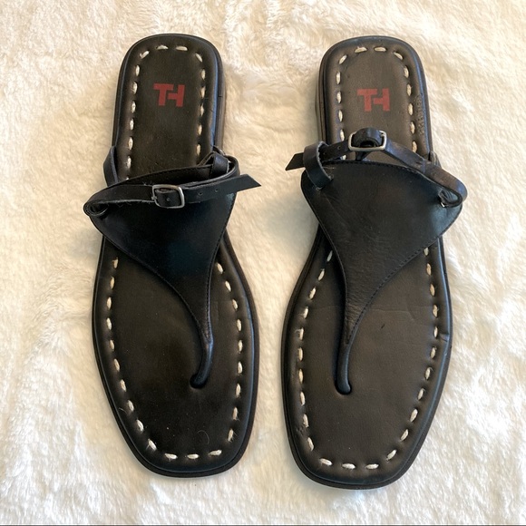 Tommy Hilfiger Black Sandal Slides - Picture 4 of 9
